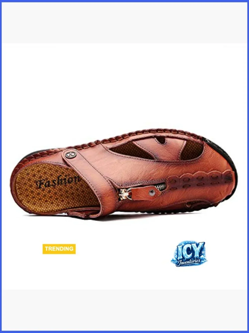 Men's Leather Closed Toe Fisherman Sandals Handmade Casual Beach